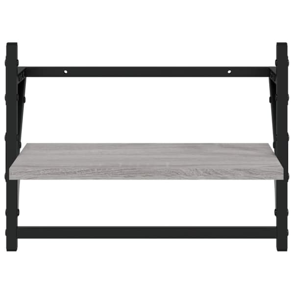 vidaXL Vägghyllor med stänger 2 st grå sonoma 40x25x30 cm