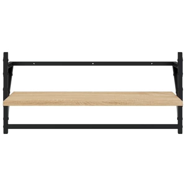 vidaXL Vägghyllor med stänger 2 st sonoma-ek 65x25x30 cm