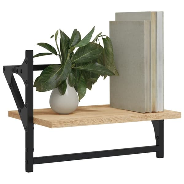 vidaXL væghylder med stænger 2 stk. 40x25x30 cm sonoma-eg