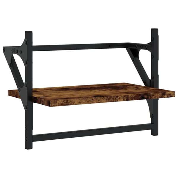 vidaXL væghylder med stænger 2 stk. 40x25x30 cm røget egetræsfarve