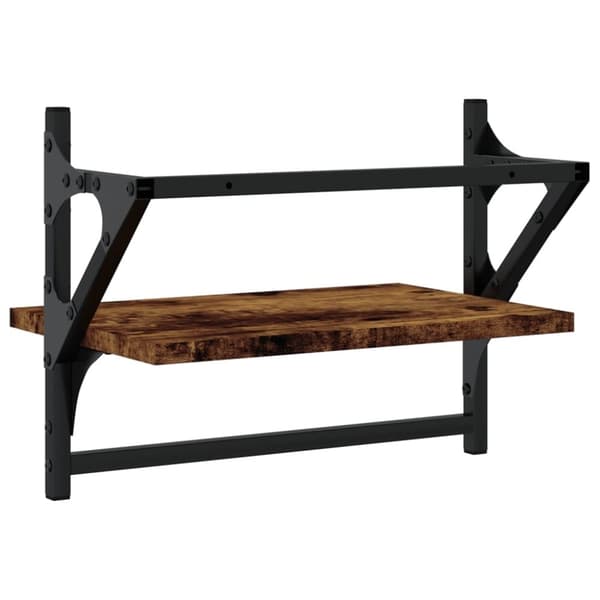 vidaXL væghylder med stænger 2 stk. 40x25x30 cm røget egetræsfarve