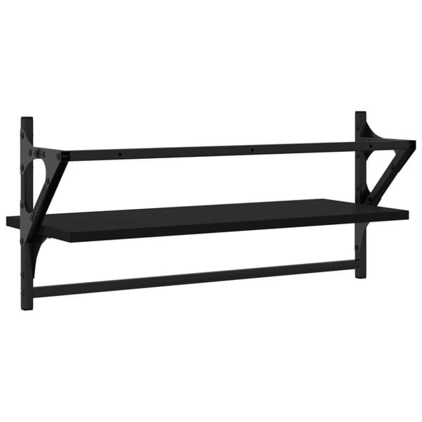 vidaXL Seinähyllyt tangoilla 2 kpl musta 65x25x30 cm