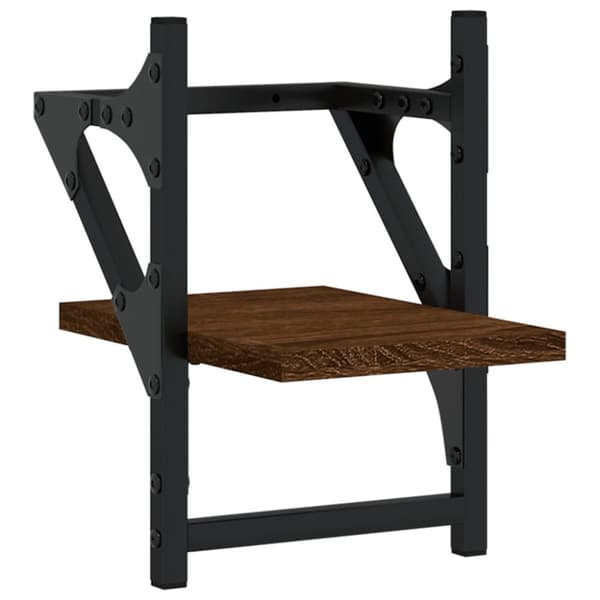 vidaXL væghylder med stænger 2 stk. 20x25x30 cm brun egetræsfarve