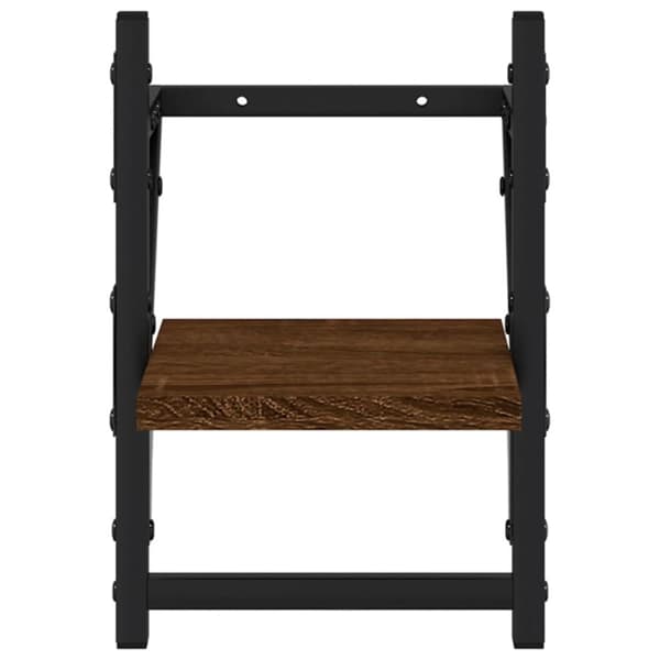 vidaXL væghylder med stænger 2 stk. 20x25x30 cm brun egetræsfarve