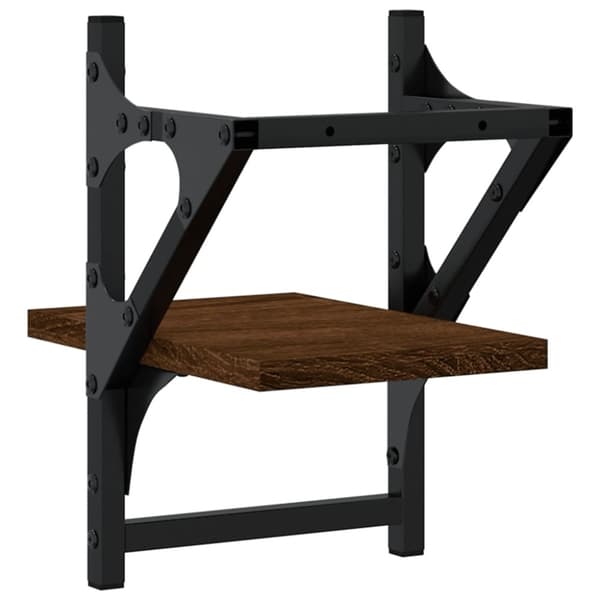 vidaXL væghylder med stænger 2 stk. 20x25x30 cm brun egetræsfarve