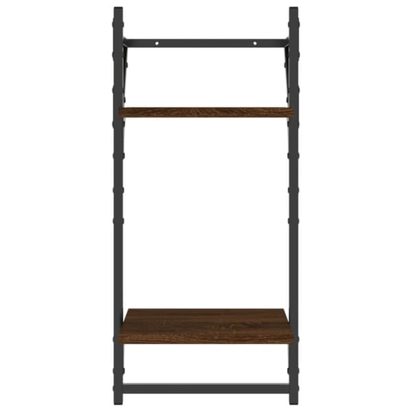 vidaXL væghylder 2 stk. med stænger og 2 hylder 30x25x65 cm brunt eg