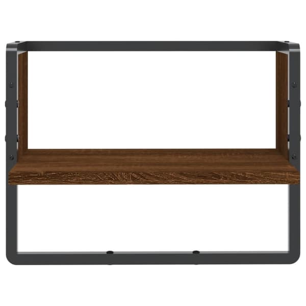 vidaXL væghylde med stang 40x25x30 cm brun egetræsfarve