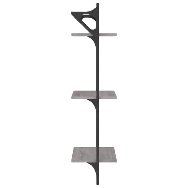vidaXL væghylder 2 stk. m. stænger og 3 hylder 30x25x65 cm grå sonoma