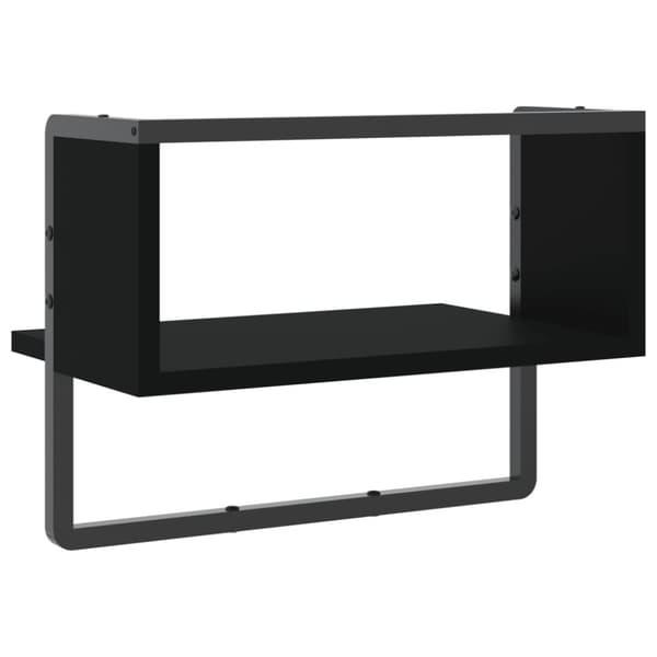 vidaXL væghylde med stang 40x25x30 cm sort