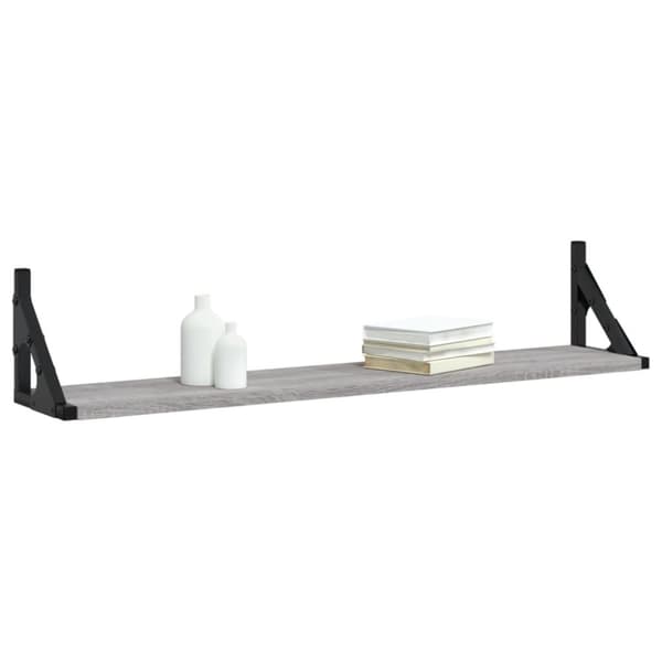 vidaXL væghylder 2 stk. 80x15x15,5 cm konstrueret træ grå sonoma-eg