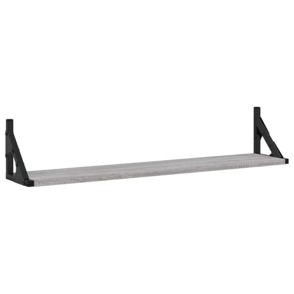 vidaXL væghylder 2 stk. 80x15x15,5 cm konstrueret træ grå sonoma-eg