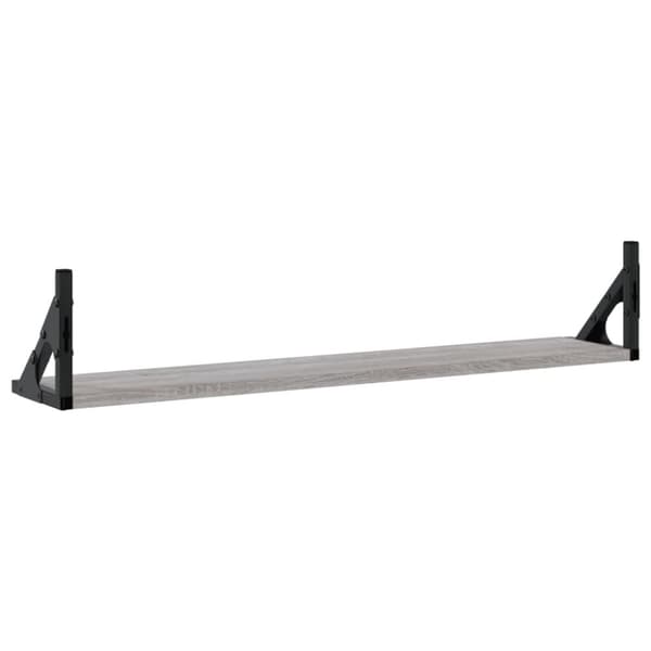 vidaXL væghylder 2 stk. 80x15x15,5 cm konstrueret træ grå sonoma-eg