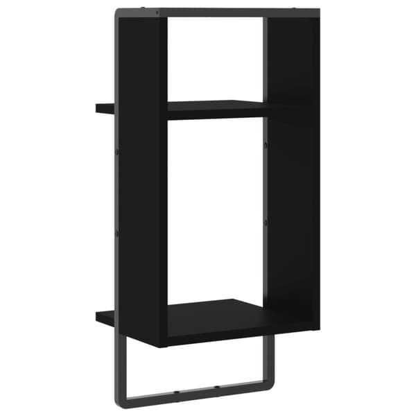 vidaXL væghylde med stang 30x25x65 cm sort