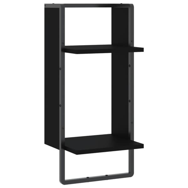 vidaXL væghylde med stang 30x25x65 cm sort