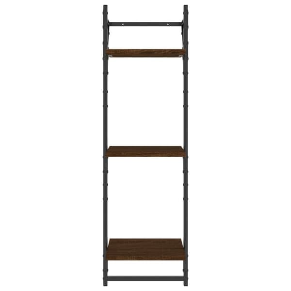 vidaXL væghylder 2 stk. med stænger og 3 hylder 30x25x100 cm brunt eg