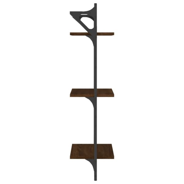 vidaXL væghylder 2 stk. med stænger og 3 hylder 30x25x100 cm brunt eg