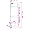 Miniatyrbillede 9 af 9: vidaXL væghylder 2 stk. med stænger og 3 hylder 30x25x100 cm brunt eg
