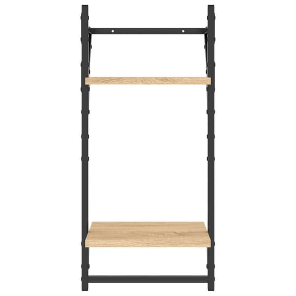 vidaXL Vägghyllor 2-plan med stänger 2 st sonoma-ek 30x25x65 cm