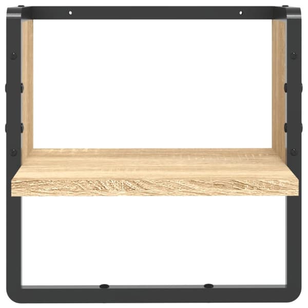 vidaXL Vägghylla med stång sonoma-ek 30x25x30 cm