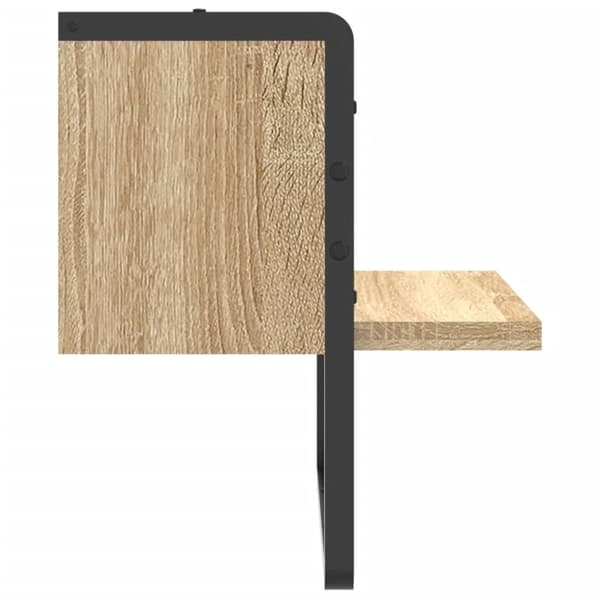 vidaXL Vägghylla med stång sonoma-ek 30x25x30 cm