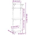 Miniatyrbild 9 av 9: vidaXL Vägghyllor 3-plan med stänger 2 st rökfärgad ek 30x25x100 cm