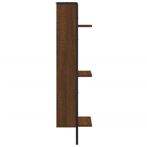 vidaXL Vägghylla 3 hyllor brun ek 30x25x100 cm konstruerat trä