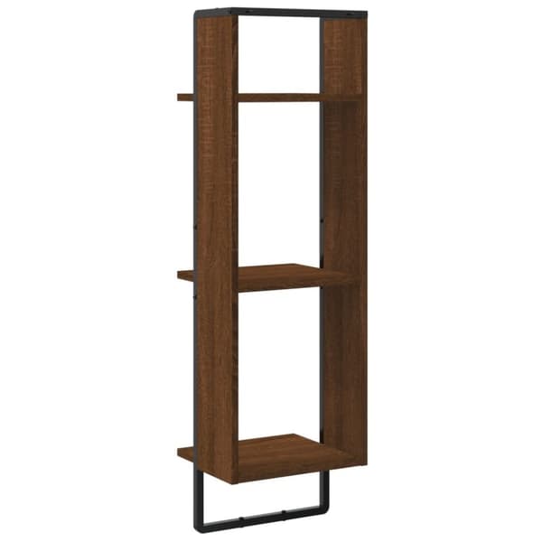 vidaXL Vägghylla 3 hyllor brun ek 30x25x100 cm konstruerat trä