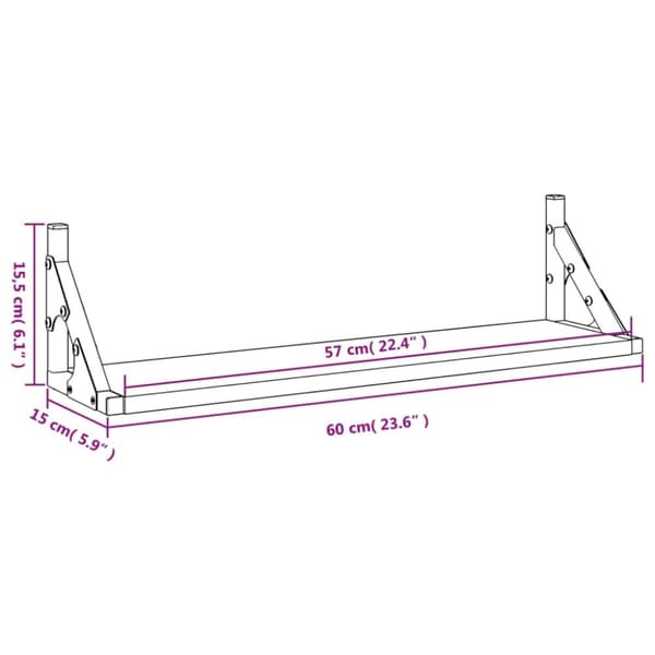 vidaXL Vägghyllor 2 st svart 60x15x15,5 cm