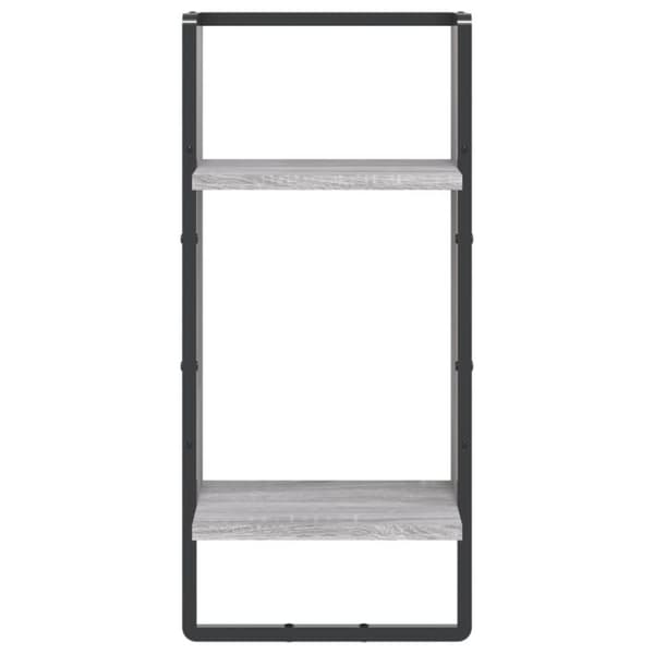 vidaXL væghylde med stang 30x25x65 cm grå sonoma-eg