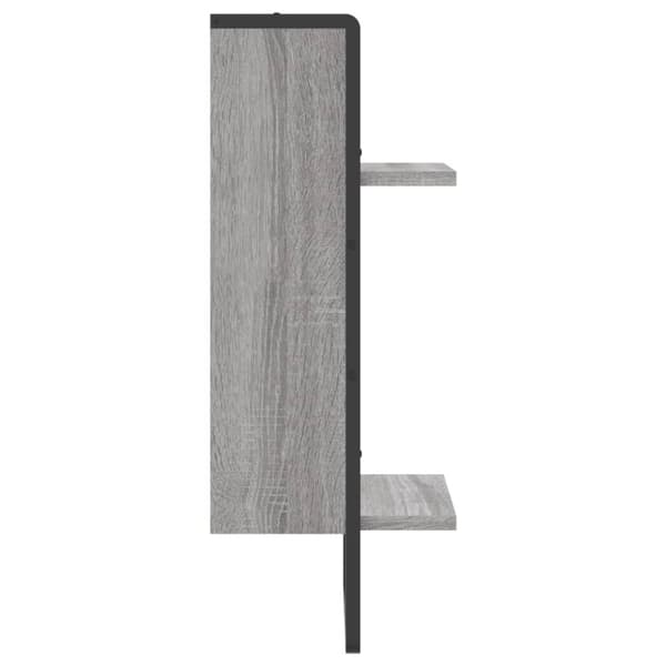 vidaXL væghylde med stang 30x25x65 cm grå sonoma-eg
