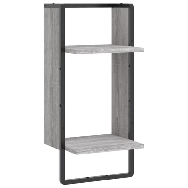 vidaXL væghylde med stang 30x25x65 cm grå sonoma-eg