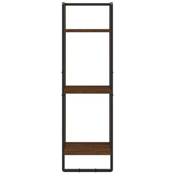 vidaXL vægreol med 3 hylder 30x25x100 cm konstrueret træ brunt eg