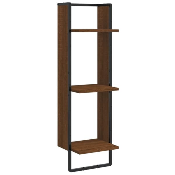 vidaXL vægreol med 3 hylder 30x25x100 cm konstrueret træ brunt eg