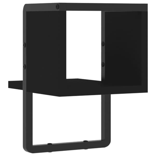 vidaXL væghylde med stang 20x25x30 cm sort