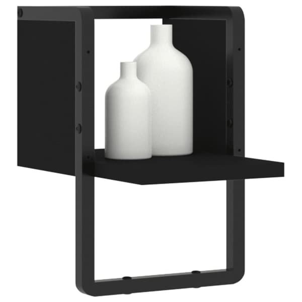 vidaXL væghylde med stang 20x25x30 cm sort