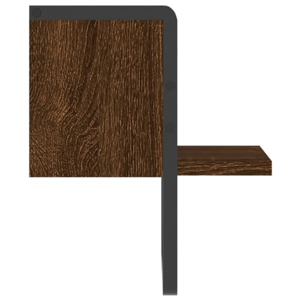 vidaXL Vägghylla med stång brun ek 20x25x30 cm