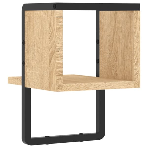 vidaXL væghylde med stang 20x25x30 cm sonoma-eg