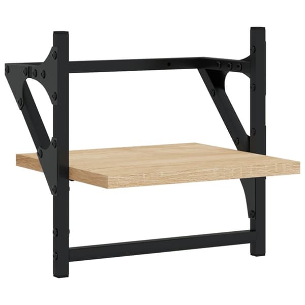 vidaXL Vägghyllor med stänger 2 st sonoma-ek 30x25x30 cm