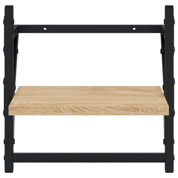 vidaXL Vägghyllor med stänger 2 st sonoma-ek 30x25x30 cm