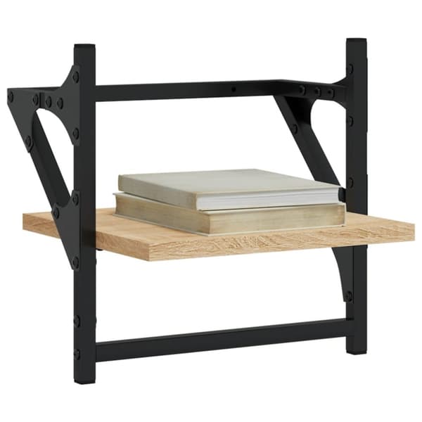 vidaXL væghylder med stænger 2 stk. 30x25x30 cm sonoma-eg