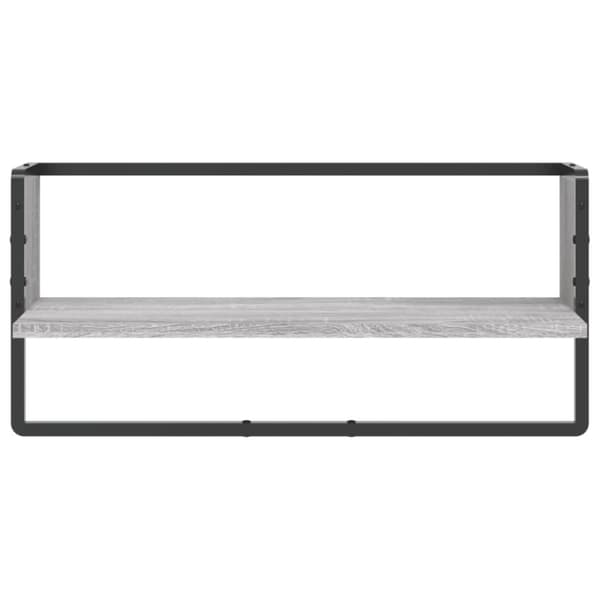 vidaXL væghylde med stang 65x25x30 cm grå sonoma-eg