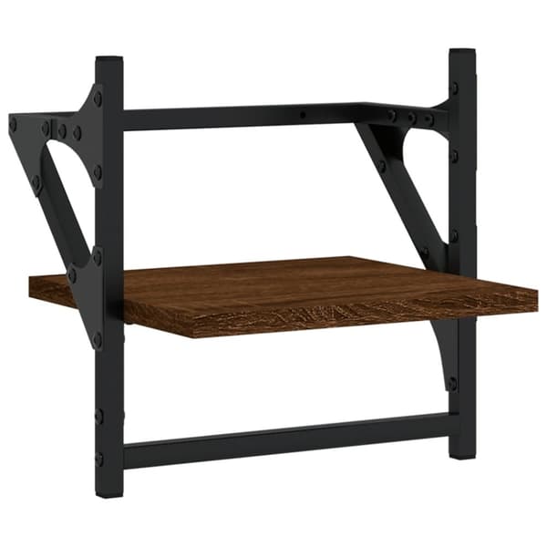 vidaXL væghylder med stænger 2 stk. 30x25x30 cm brun egetræsfarve