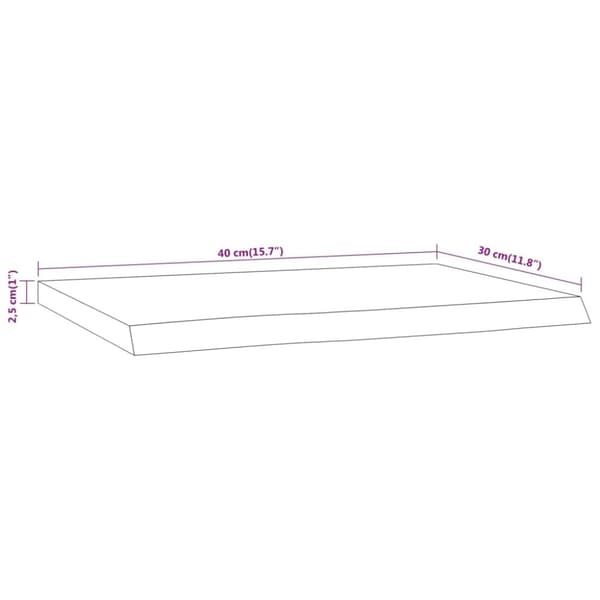 vidaXL væghylde 40x30x2,5 cm rektangulær massivt akacietræ