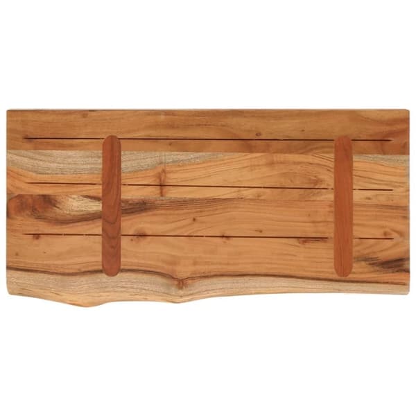 vidaXL Vegghylle 60x30x2,5 cm rektangulær heltre akasie naturlig kant