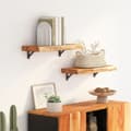 Miniatyrbilde 8 av 8: vidaXL Vegghylle 60x30x2,5 cm rektangulær heltre akasie naturlig kant
