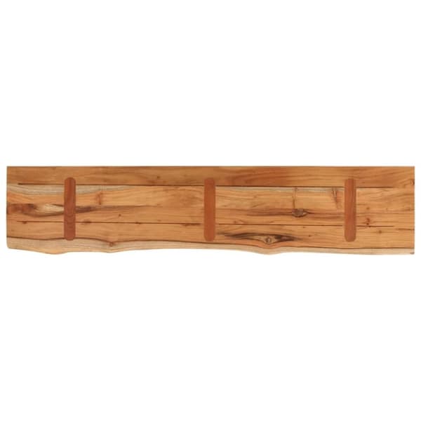 vidaXL Vegghylle 110x20x3,8 cm rektangulær heltre akasie naturlig kant