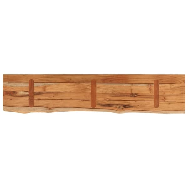vidaXL Vegghylle 90x20x3,8 cm rektangulær heltre akasie naturlig kant