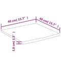 Miniatyrbilde 7 av 8: vidaXL Vegghylle 40x40x3,8 cm firkantet heltre akasie naturlig kant