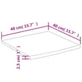 Miniatyrbilde 7 av 8: vidaXL Vegghylle 40x40x2,5 cm firkantet heltre akasie naturlig kant