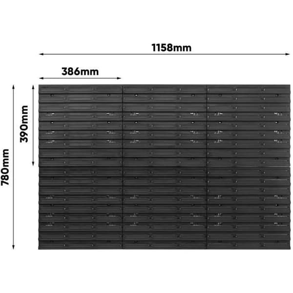 Lagersystem XXL Vägghylla 1158 x 780 MM - Extra starka verktygshyllor med stapelbara lådor - 111 stycken - Röd...
